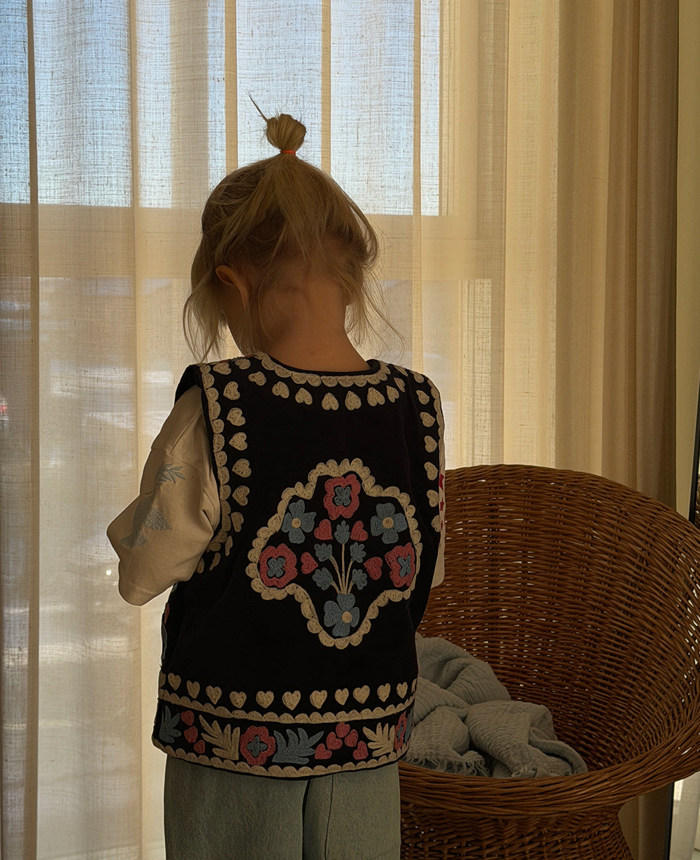 Embroidered Folk Vest